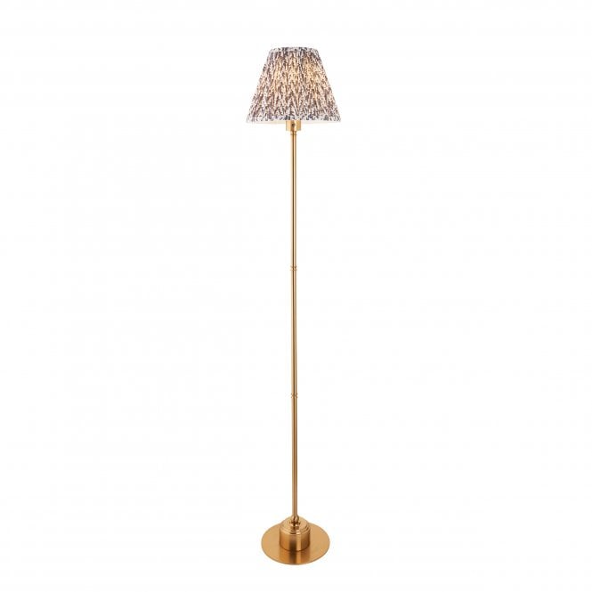 Burley Rechargeable Floor Lamp with Leaf Shade in Pearl Grey