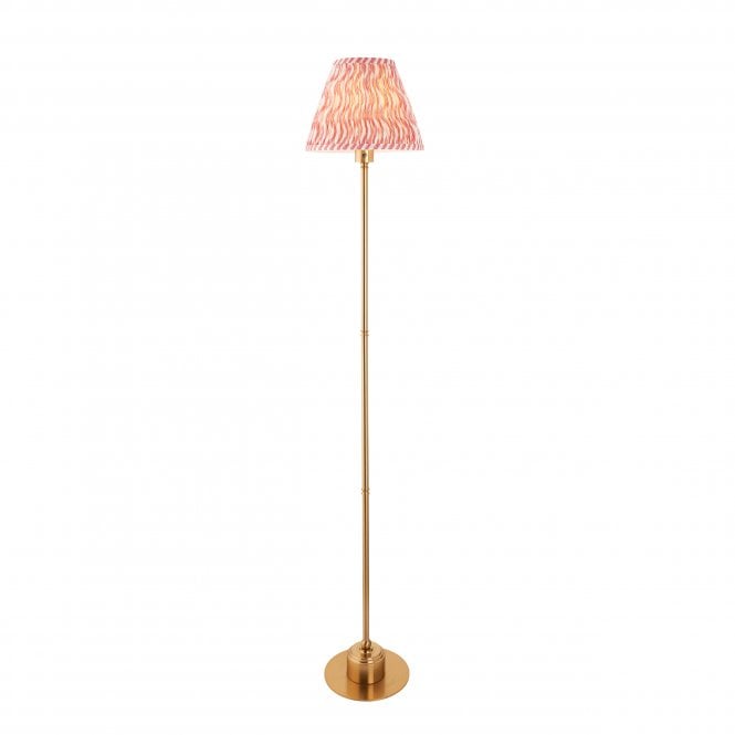 Burley Rechargeable Floor Lamp with Ripple Shade in Coral Pink