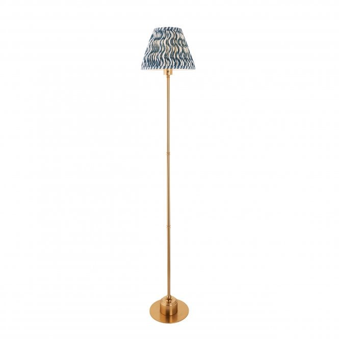 Burley Rechargeable Floor Lamp with Ripple Shade in Marlin Blue