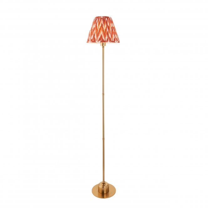 Burley Rechargeable Floor Lamp with Zigzag Shade in Apricot