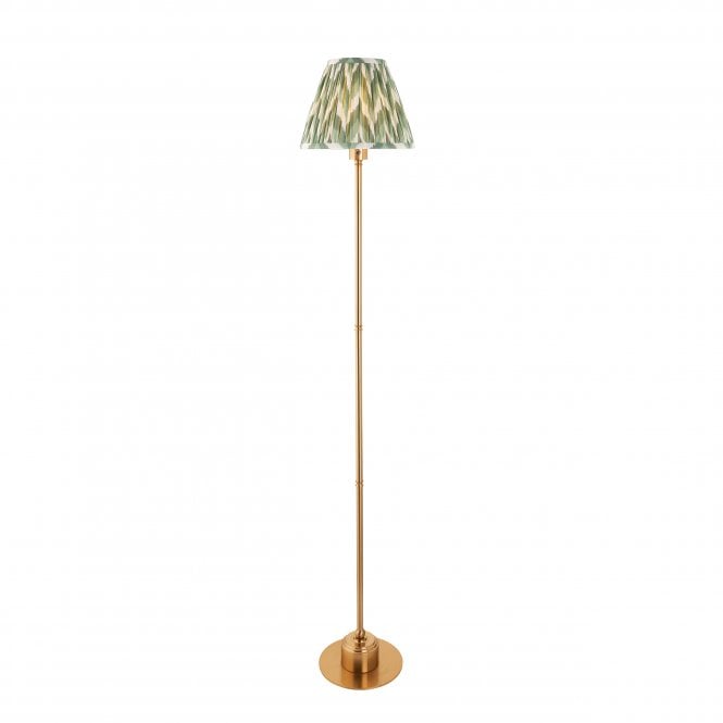 Burley Rechargeable Floor Lamp with Zigzag Shade in Cotswold Green