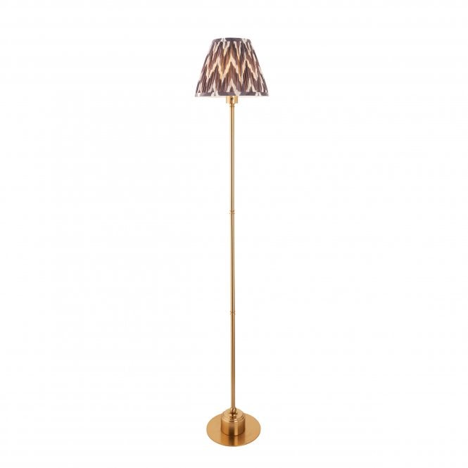 Burley Rechargeable Floor Lamp with Zigzag Shade in Pearl Grey