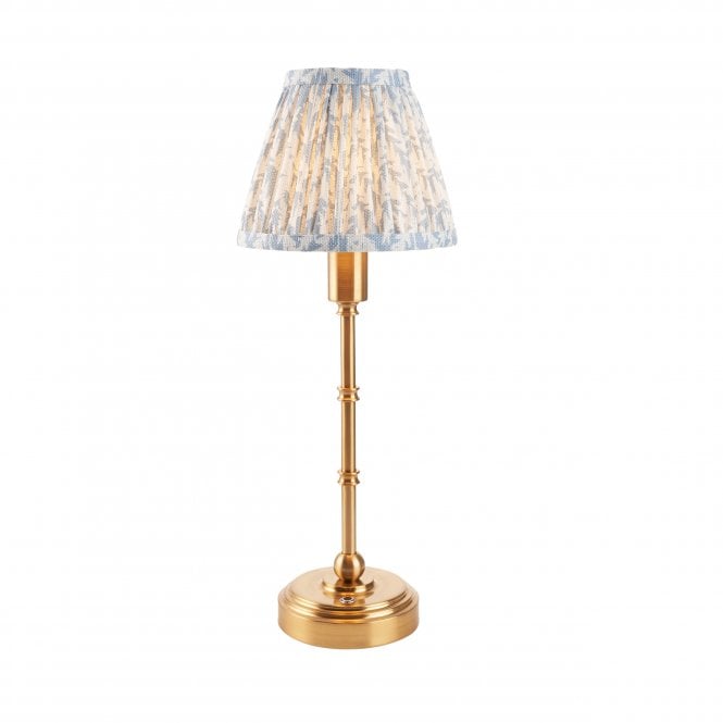 Burley Rechargeable Table Lamp with Leaf Shade in Blue