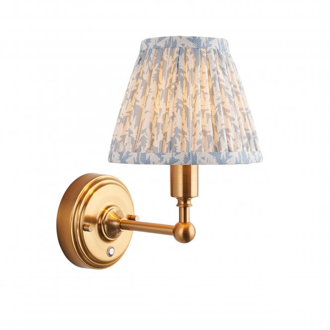 Burley Rechargeable Wall Light with Leaf Shade in Blue