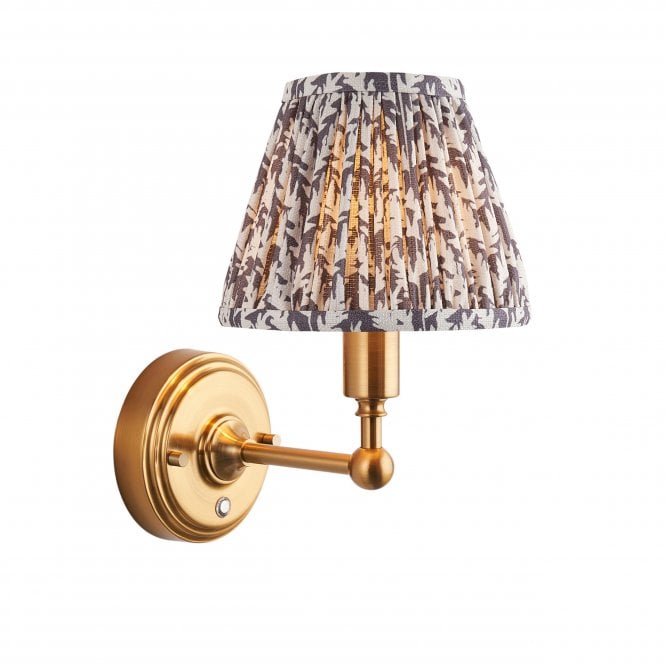 Burley Rechargeable Wall Light with Leaf Shade in Pearl Grey