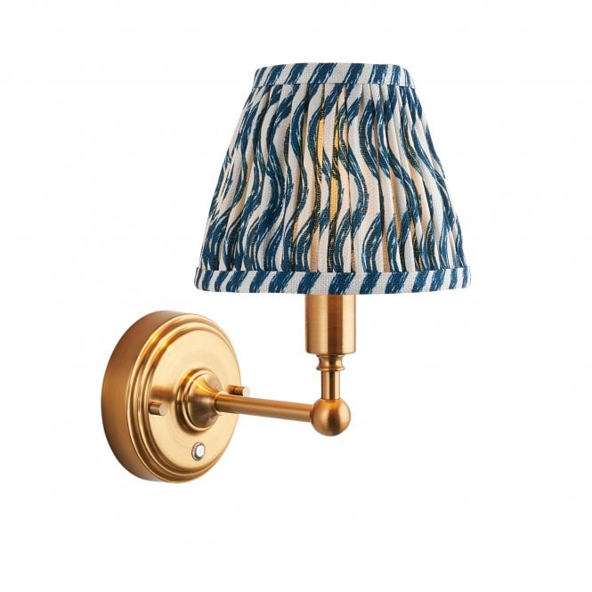 Burley Rechargeable Wall Light with Ripple Shade in Marlin Blue