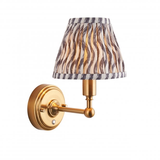 Burley Rechargeable Wall Light with Ripple Shade in Pearl Grey