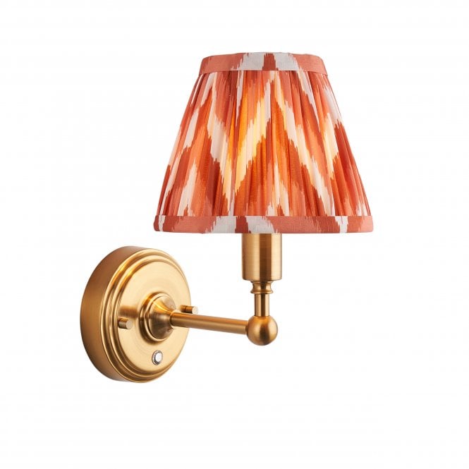 Burley Rechargeable Wall Light with Zigzag Shade in Apricot