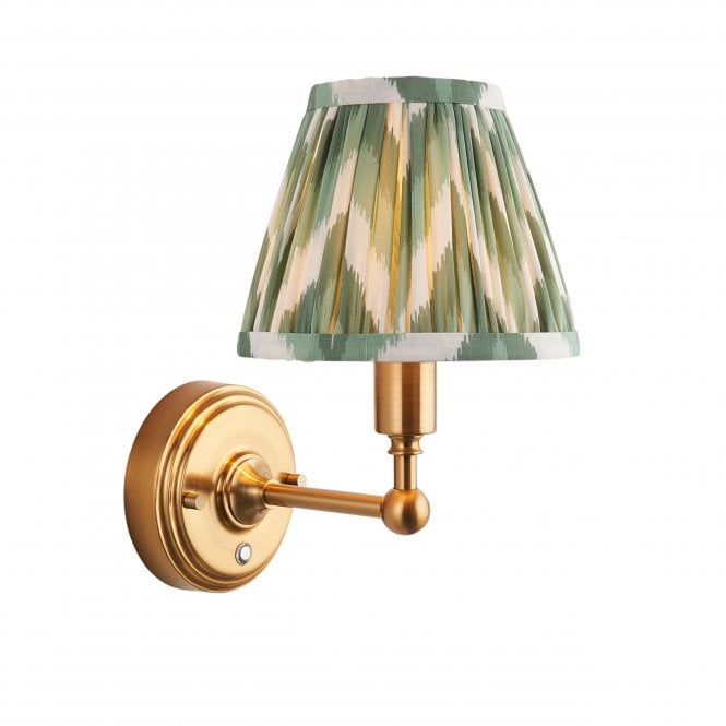 Burley Rechargeable Wall Light with Zigzag Shade in Cotswold Green
