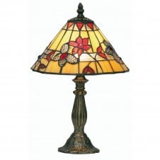 BUTTERFLY Small Tiffany Table Lamp in Antique Brass