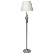 Floor Lamp Satin Chrome With Cream Shade