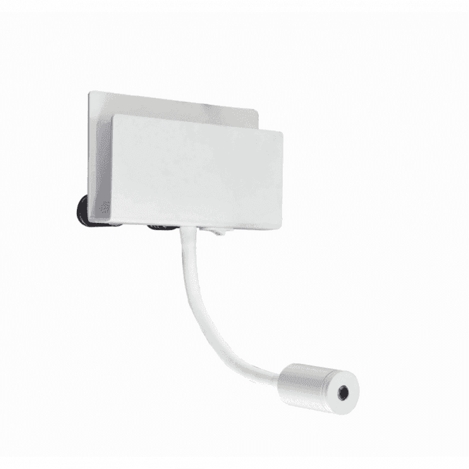 CABARETE LED wall light with reading arm in white finish