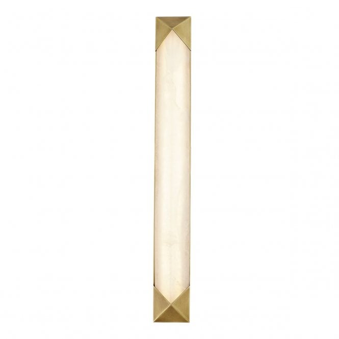 Caesar Large LED Wall Light - Vintage Brass With Alabaster Shade