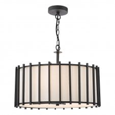 matt black and ivory ceiling pendant