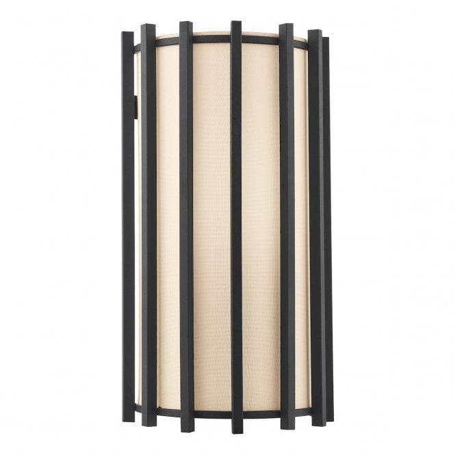 Cagliari Wall Light in Matt Black with Ivory Shade
