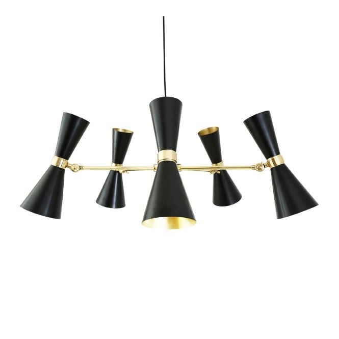 CAIRO 5 Arm Contemporary Chandelier in Powder Coated Matte Black