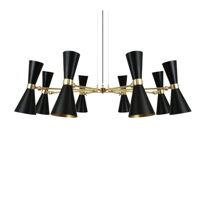 CAIRO 8 Arm Contemporary Chandelier in Powder Coated Matte Black