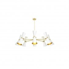 CAIRO 8 Arm Contemporary Chandelier in Powder Coated White