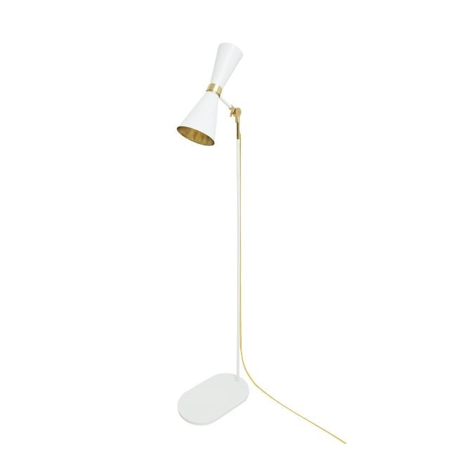 CAIRO Contemporary Floor Lamp in Powder Coated White