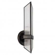 Cairo Wall Light - Urban Bronze With Ribbed Glass Shade