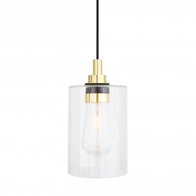 CALDER Pendant Light | Polished Brass & Clear Glass