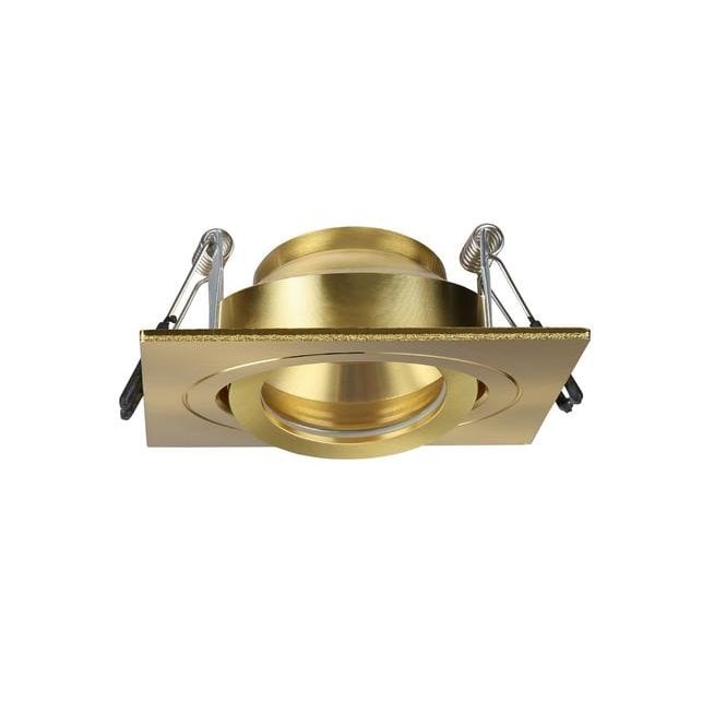 CALI Tiltable Square Base Down Light in Satin Brass | IP65
