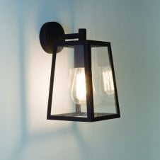textured black outdoor wall lantern