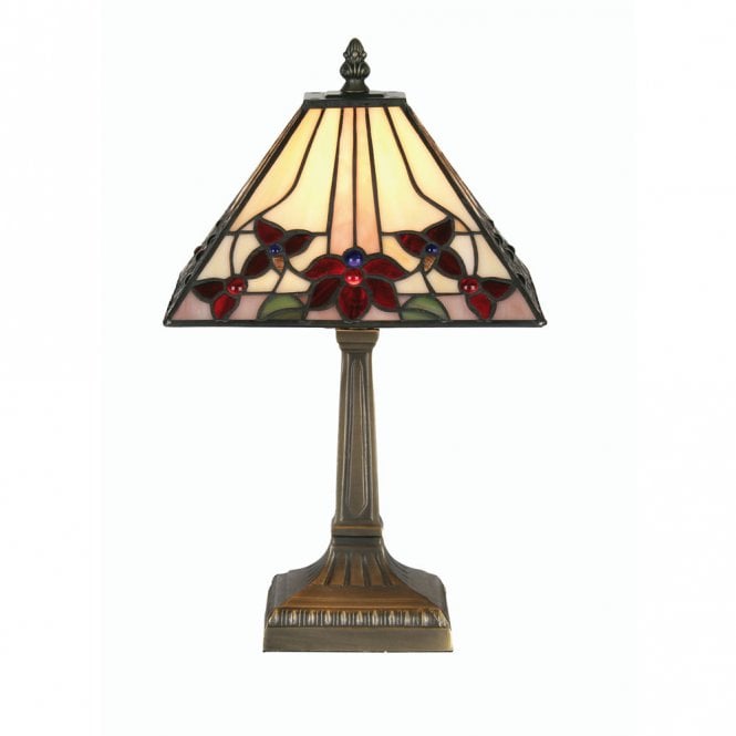 CAMILLO Tiffany Table Lamp in Antique Brass