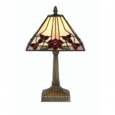 CAMILLO Tiffany Table Lamp in Antique Brass