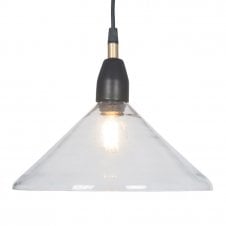 Modern matte black and glass ceiling light