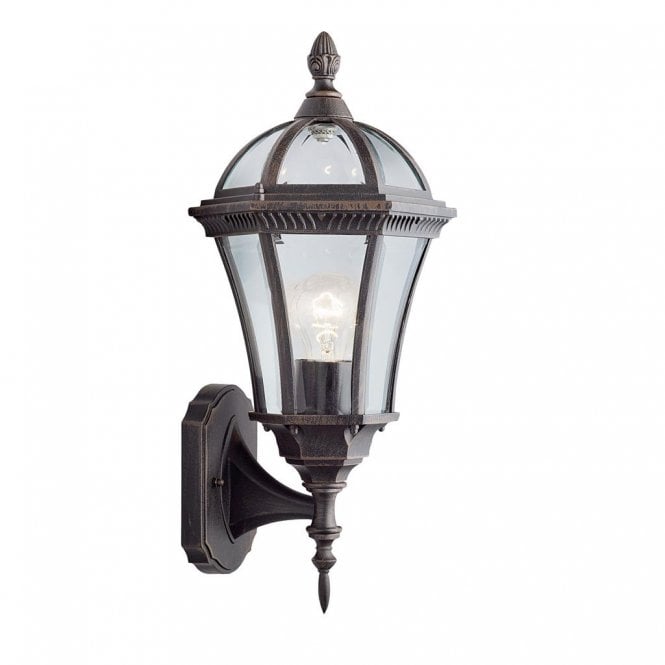 CAPRI rustic brown aluminium garden wall lantern IP44