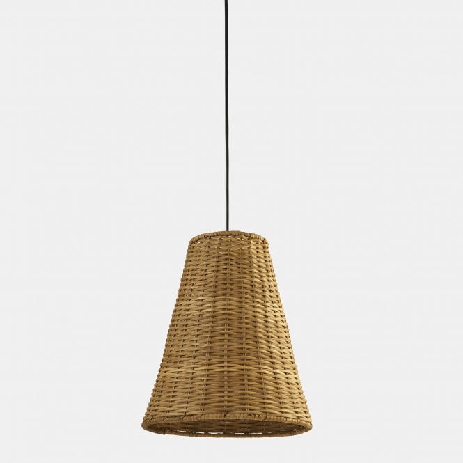 CARIBE Ceiling Pendant with Long Rattan Cone Shade