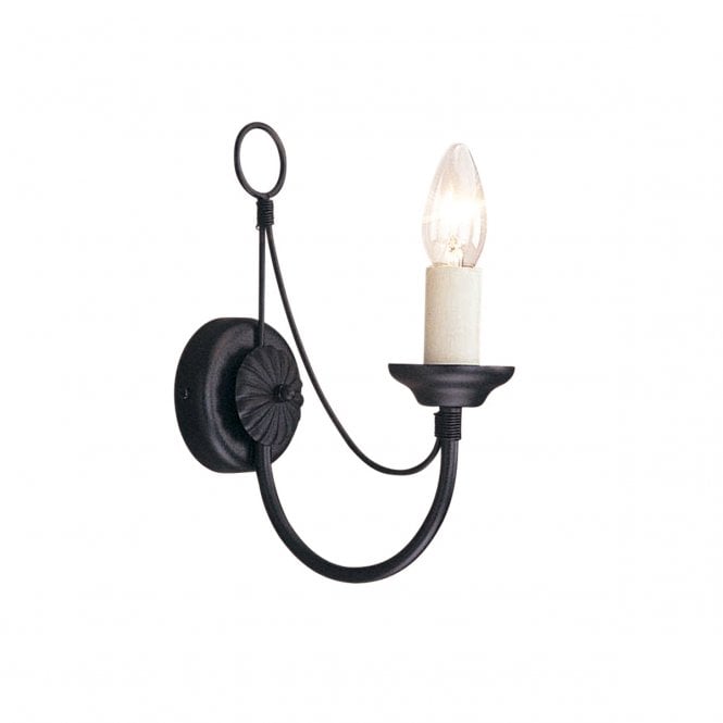 CARISBROOKE Gothic candelabra wall light in black