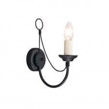 CARISBROOKE Gothic candelabra wall light in black