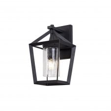 CARLOTTI Pentagon Wall Lamp IP54, Anthracite with Clear Rain Drop Effect Glass