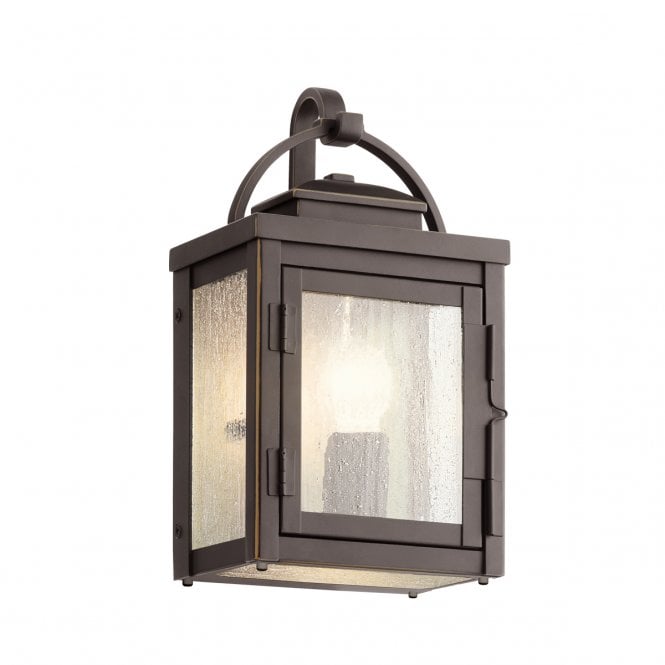 CARLSON Wall Lantern In Aluminium And Seeded Glass