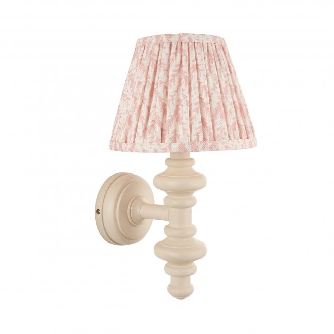 Carnaby Almond White Wall Light with Leaf Shade in Peach
