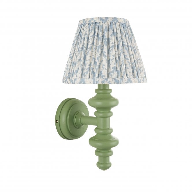 Carnaby Cotswold Green Wall Light with Leaf Shade in Blue