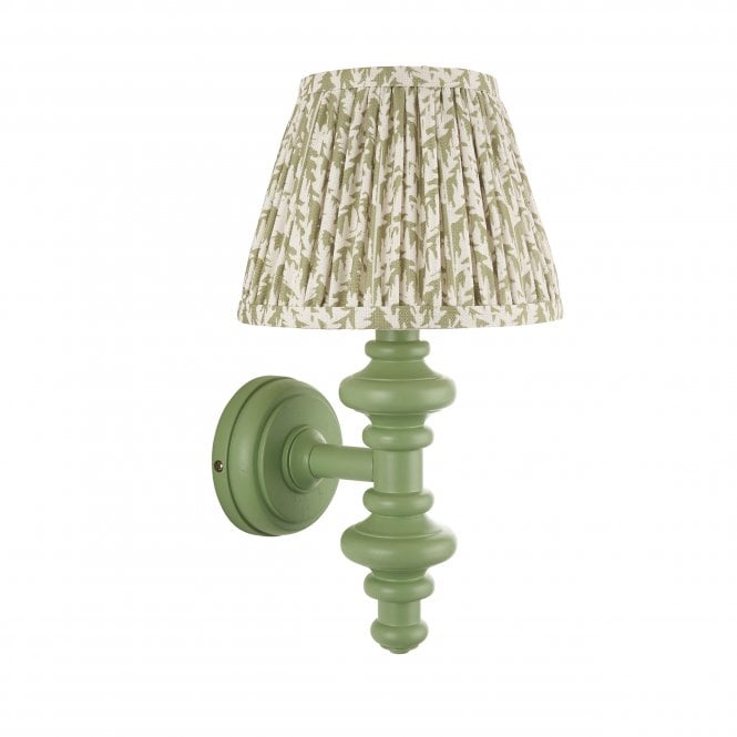 Carnaby Cotswold Green Wall Light with Leaf Shade in Herb Green