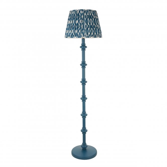 Carnaby Floor Lamp with Ikat shade in Marlin Blue