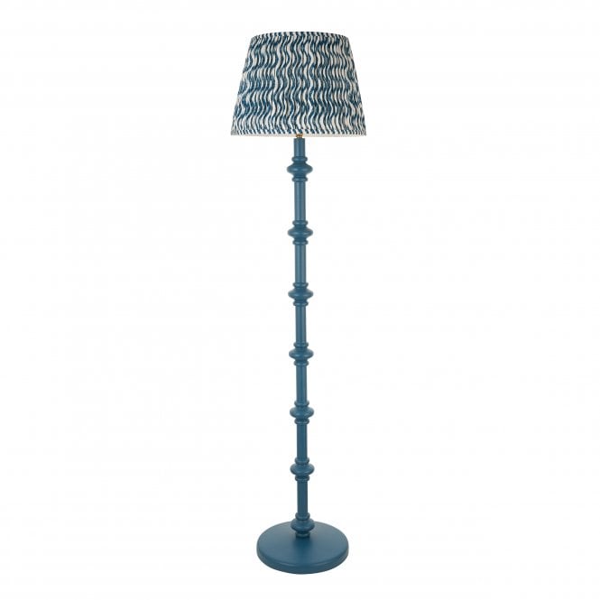 Carnaby Floor Lamp with Ripple Shade in Marlin Blue