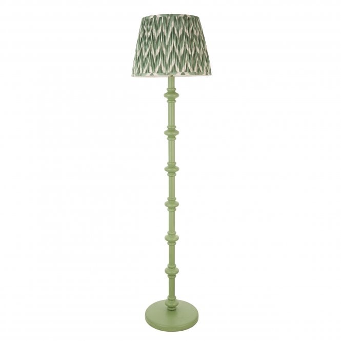 Carnaby Floor Lamp with Zigzag Shade in Cotswold Green
