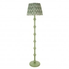 green floor lamp with zigzag pattern shade