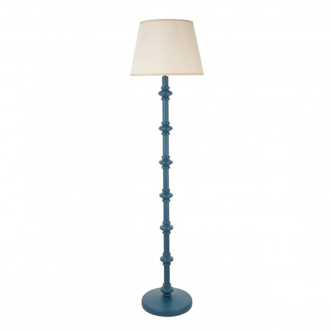 Carnaby Marlin Blue Floor Lamp with Ivy Shade in Vintage White
