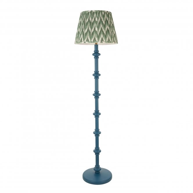 Carnaby Marlin Blue Floor Lamp with Zigzag Shade in Cotswold Green