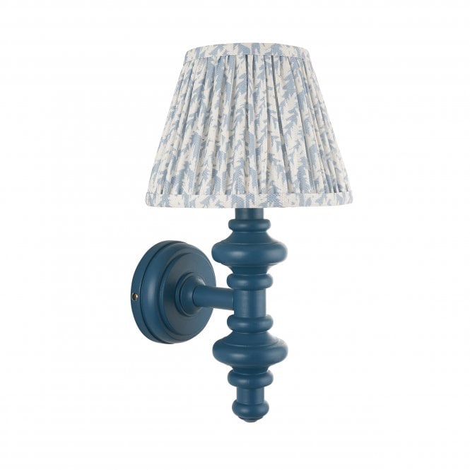 Carnaby Marlin Blue Wall Light with Leaf Shade in Blue