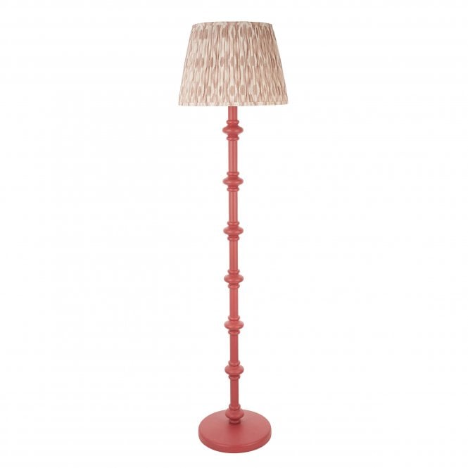 Carnaby Pink Clay Floor Lamp with Ikat Shade in Neutral