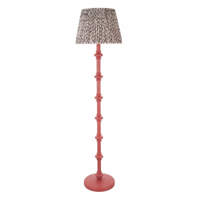 Carnaby Pink Clay Floor Lamp with Leaf Shade in Pearl Grey