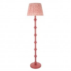 pink floor lamp with ripple pattern shade