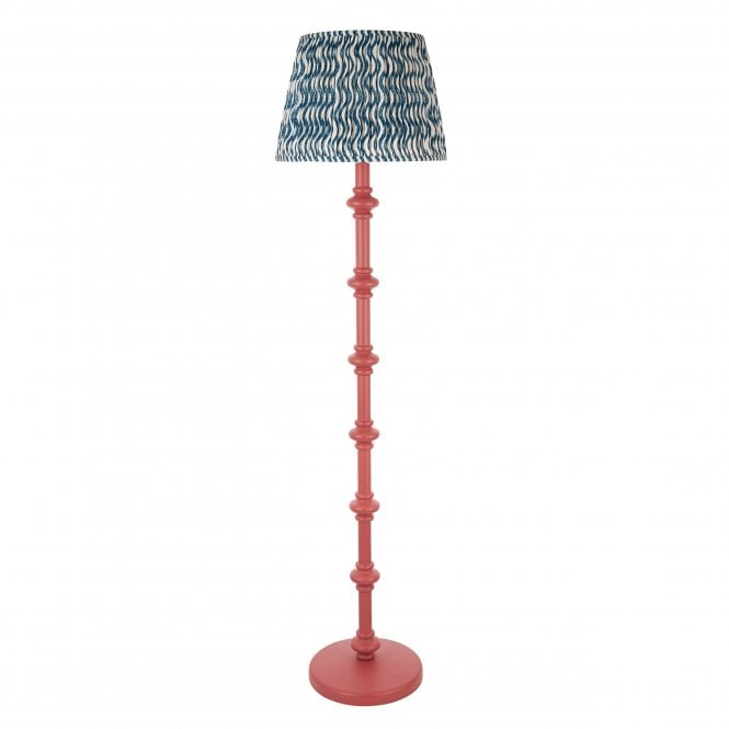 Carnaby Pink Clay Floor Lamp with Ripple Shade in Marlin Blue
